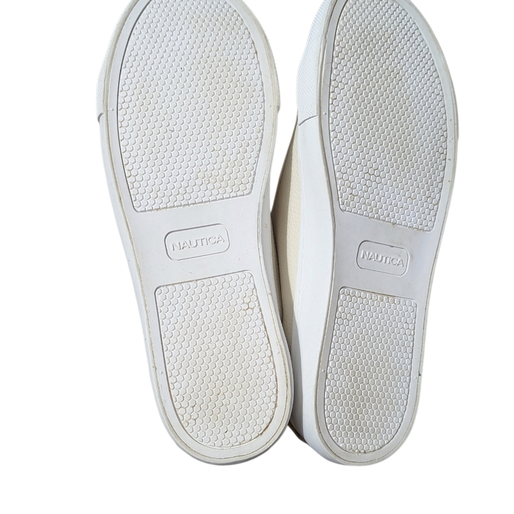 Nautica Hartnell Women’s White Faux Leather Sneakers Size 8.5 - Picture 4 of 5